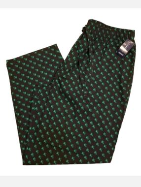 Club Room Black & Green Tree Print Lounging Sleep Pant XL NWT